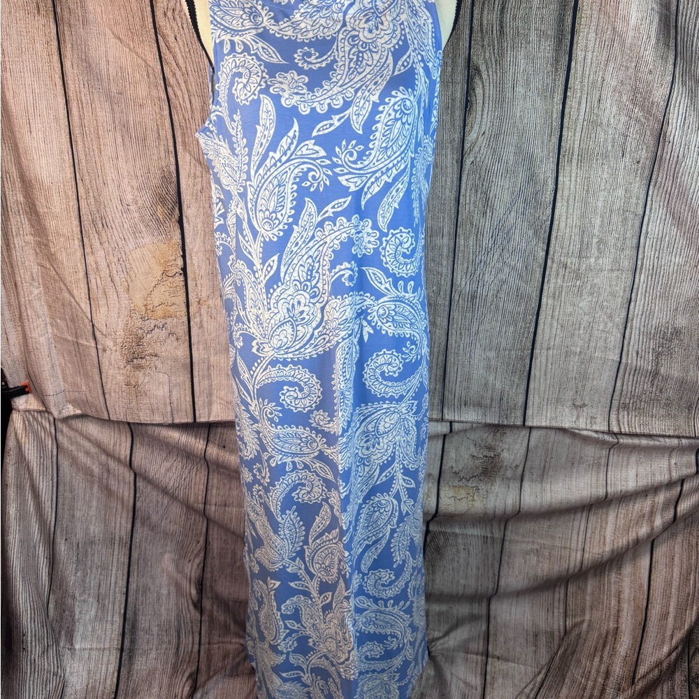 J. Jill Blue and White Paisley Maxi Dress